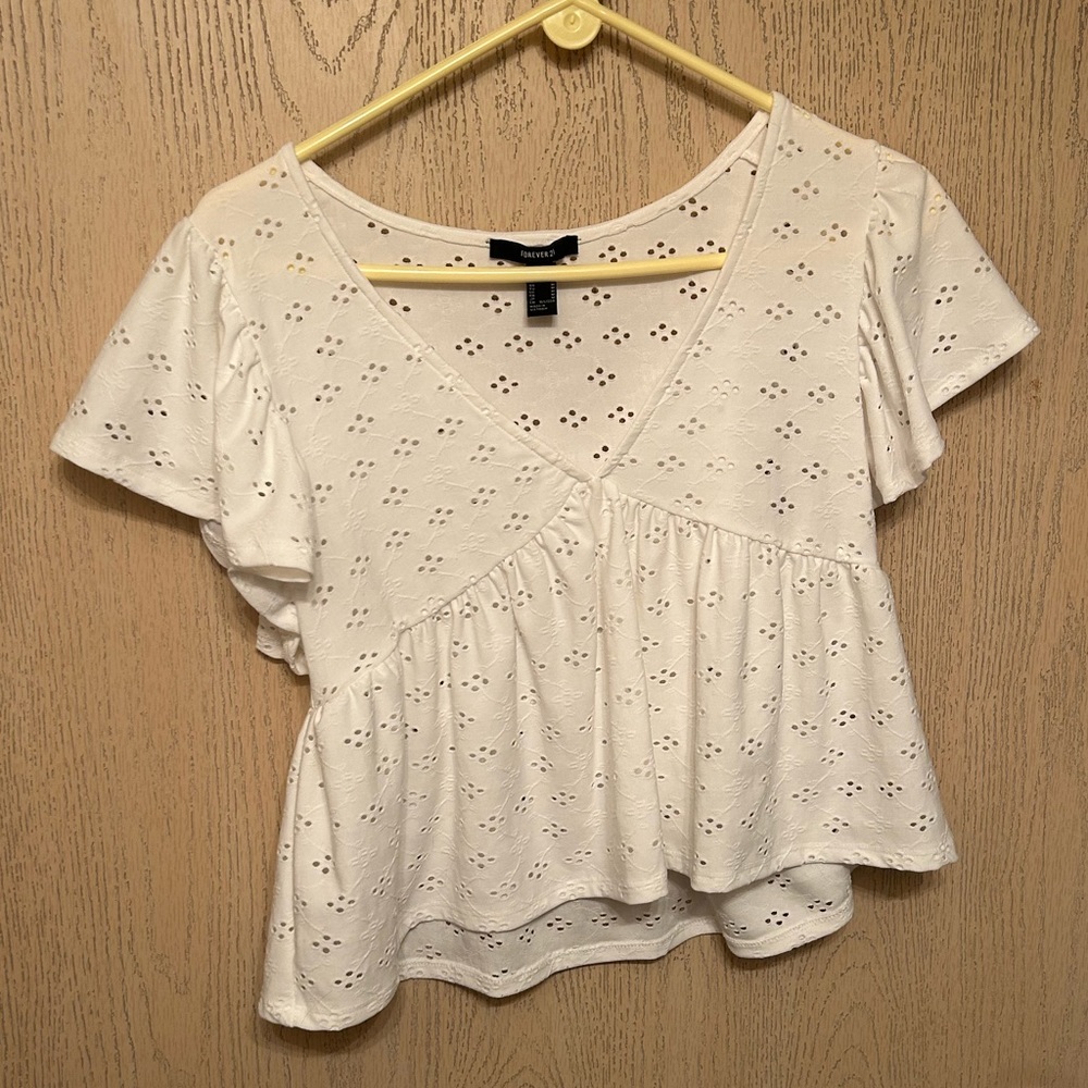 White Cropped Top